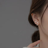 925 Silver Zircon Stud Earrings Women Jewelry