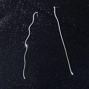 925 Silver Long Stud Earrings for Women