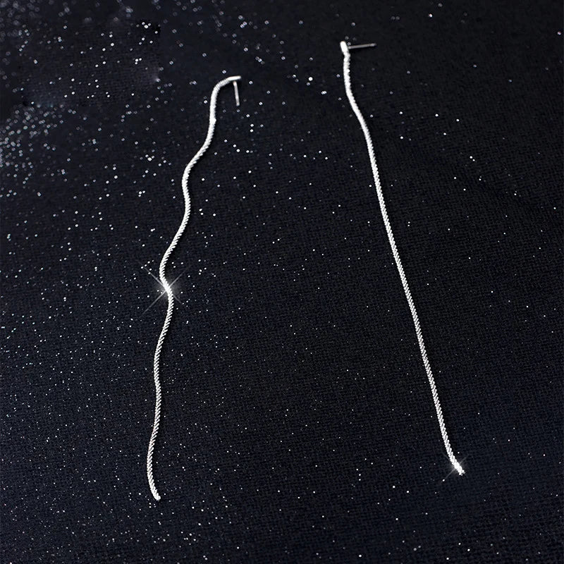 925 Silver Long Stud Earrings for Women