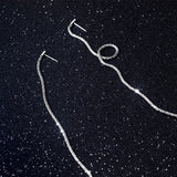 925 Silver Long Stud Earrings for Women