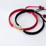925 Silver Red Rope Thread Bracelet for Women