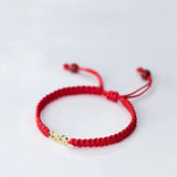 925 Silver Red Rope Thread Bracelet for Women