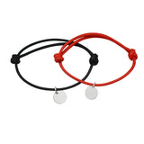 925 Silver Couple Red Rope Bracelets - Silver Jewelry
