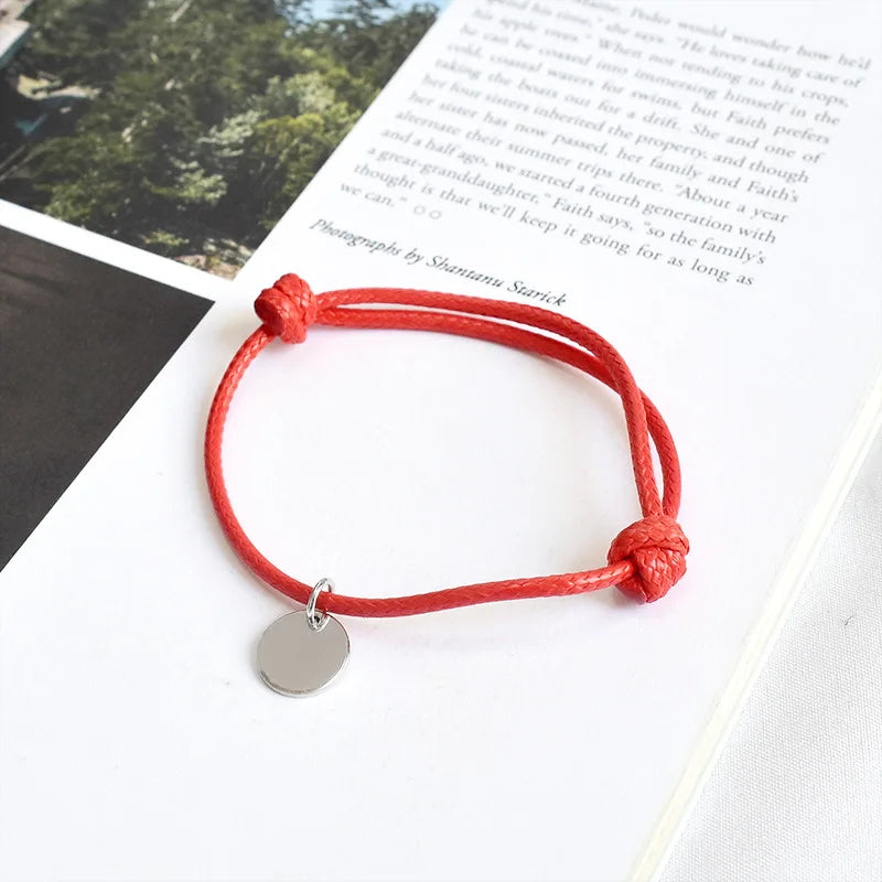925 Silver Couple Red Rope Bracelets - Silver Jewelry