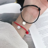 925 Silver Couple Red Rope Bracelets - Silver Jewelry