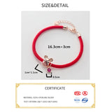 925 Silver Zodiac Mouse Red Rope Bracelets Women