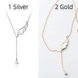 925 Silver Wing Necklace Women Jewelry Minimalist Design