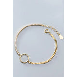 925 Sterling Silver Rhinestone Circle Bracelet for Women