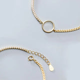 925 Sterling Silver Rhinestone Circle Bracelet for Women