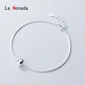 925 Silver Snake Chain Bracelet Adjustable for Women