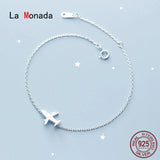 Airplane Bracelet Women Silver 925 Sterling Silver Fine Real Silver 925 Bra