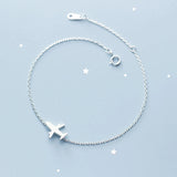 Airplane Bracelet Women Silver 925 Sterling Silver Fine Real Silver 925 Bra