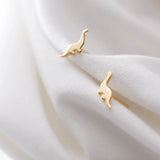 Dinosaur Minimalist Women Silver 925 Stud Earrings Fine Jewelry