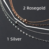 925 Silver Layered Chain Necklace for Women
