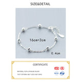 925 Silver Ball Bracelet Women's Minimalist Chain