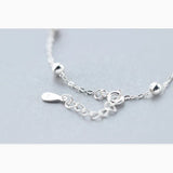 925 Silver Ball Bracelet Women's Minimalist Chain
