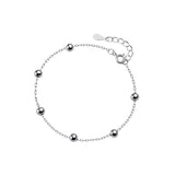925 Silver Ball Bracelet Women's Minimalist Chain