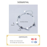 Fine Silver 925 Double Box Chain Bracelet for Women