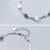 Fine Silver 925 Double Box Chain Bracelet for Women