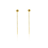 925 Sterling Silver Bead Tassel Women Drop Earrings
