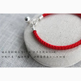 925 Sterling Silver Bracelet Red Thread String Rope Bracelet For Women