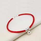 925 Sterling Silver Red Thread Rope Bracelet For Women