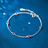 Red Bead Bracelet 925 Sterling Silver Womens Jewelry