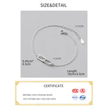 Silver 925 Sterling Rectangular Chain Bracelet for Women