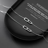 Silver 925 Sterling Rectangular Chain Bracelet for Women