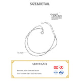 Double Layer Chain Fine Silver 925 Bracelet for Women