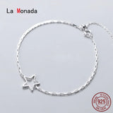Women's Silver 925 Sterling Chain Bracelet Star Jewelry