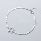 Women's Silver 925 Sterling Chain Bracelet Star Jewelry