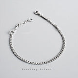 Silver 925 Bracelets Vintage Minimalist Fine Jewelry Women's Chain