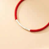 925 Silver Bracelet Women Red Rope Thread Bracelet Silver 925