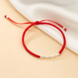 925 Silver Bracelet Women Red Rope Thread Bracelet Silver 925