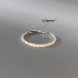 Frosting 999 Pure Silver Women Ring Special Shine Plain Girls Ring