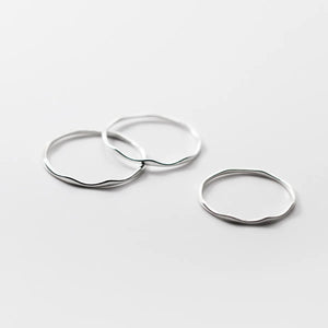 Wave 925 Sterling Silver Rings For Women Irregular Wedding Women Ring