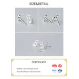 Cat Earings Studs 925 Sterling Silver Small Stud Earrings For Women