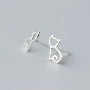 Cat Earings Studs 925 Sterling Silver Small Stud Earrings For Women
