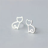Cat Earings Studs 925 Sterling Silver Small Stud Earrings For Women