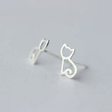 Cat Earings Studs 925 Sterling Silver Small Stud Earrings For Women