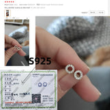 Monada Circle Round Sterling Silver Stud Earrings Women 925 Jewelry