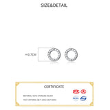 Monada Circle Round Sterling Silver Stud Earrings Women 925 Jewelry