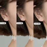 Monada Circle Round Sterling Silver Stud Earrings Women 925 Jewelry