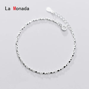 Minimalist Sterling Silver Bracelet 925 Women Jewelry