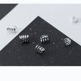 925 Silver Hoop Clip Earrings Women's Fine Jewelry