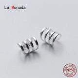 925 Silver Hoop Clip Earrings Women's Fine Jewelry