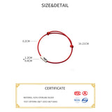 925 Silver Red Thread Bracelet for Women