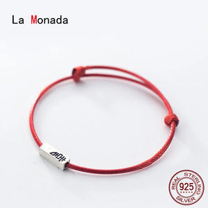 925 Silver Red Thread Bracelet for Women