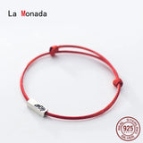 925 Silver Red Thread Bracelet for Women